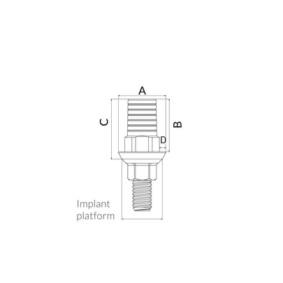 CAD/CAM Широкая титановая платформа с антиротационным посадочным элементом IH - фото товара №2