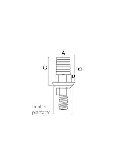 CAD/CAM Широкая титановая платформа без антиротационного посадочного элемента IH - фото №2